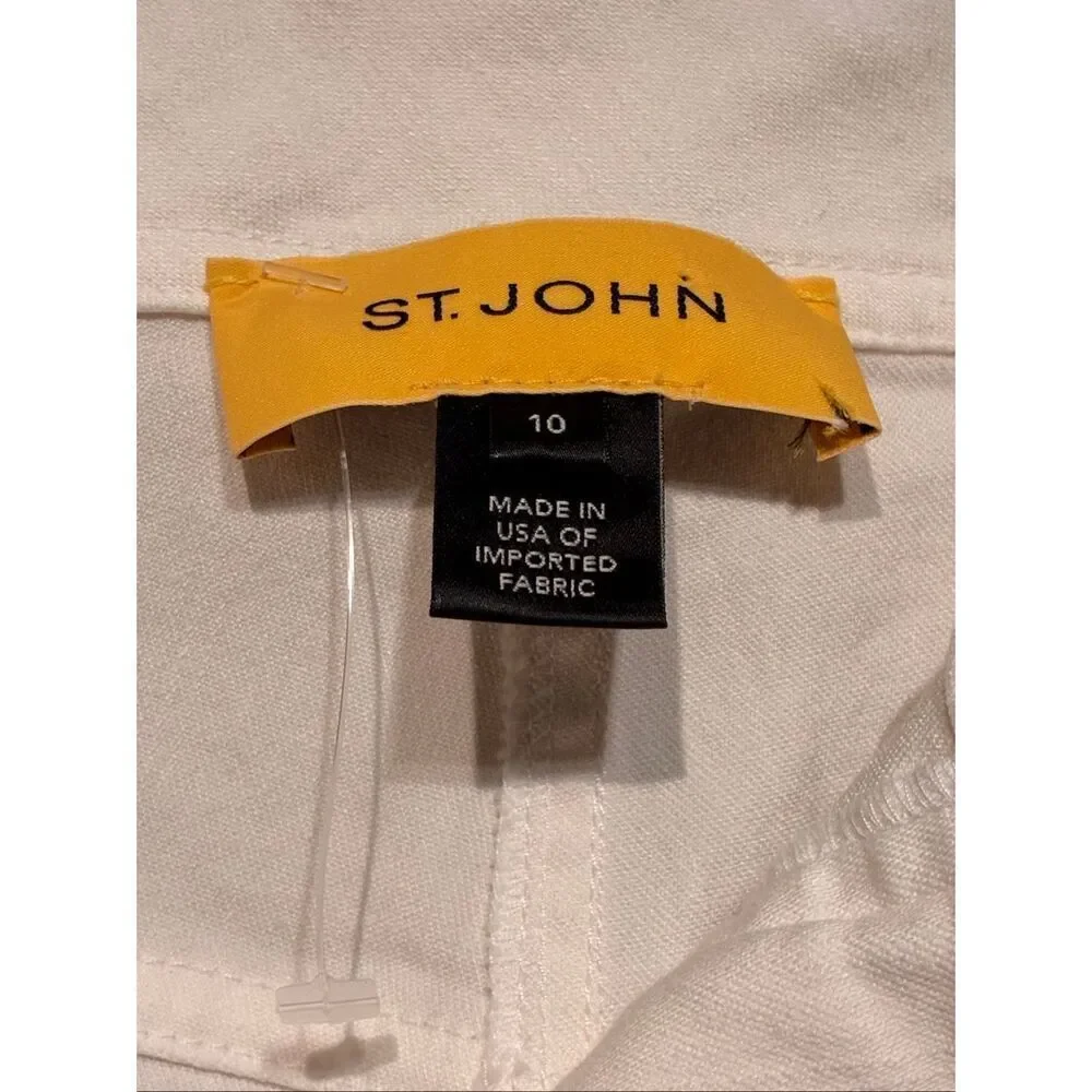 St. John St.John Ivory Off White Cargo Jeans Pants Slacks Size 10